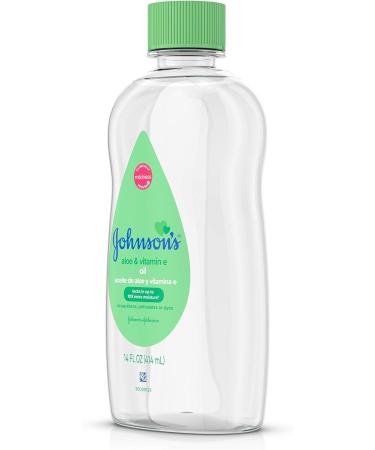 Johnson's Baby Oil with Aloe Vera & Vitamin E, 14 fl. oz - Pack of 6 | Hypoallergenic, Prevents Moisture Loss - Buy Online on GoSupps.com
