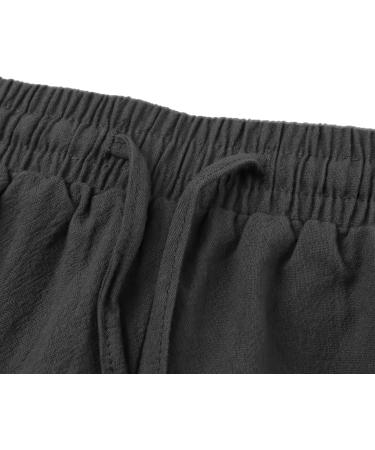 YAOBAOLE Linen Men's Trousers - Summer Long Pants with Pockets & Elastic Waist - XL Dark Gray - Perfect for Comfort & Style - Buy Online on GoSupps.com
