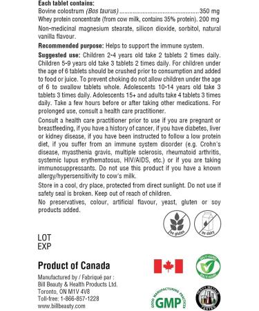 Bill Natural Sources Children's Colostrum 90 count 6 PACKS (1 FREE) - Buy Online on GoSupps.com