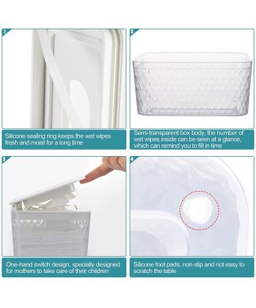 Jitnetiy Large Capacity Wipes Holder Dispenser Box - Dustproof, Freshness-Keeping Wipes Case with Lid (White) - Buy Online on GoSupps.com