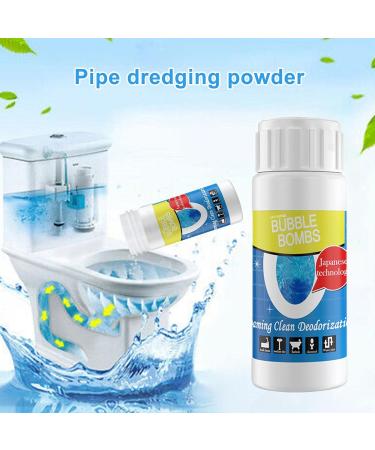 Toilet Pipe Cleaner - Powerful Dredge Powder with High-Density Formula - Toilet Pipe Powder Liquefied Fat Oil Lint Paper Hair Clogging Cleaning Dredge 100g - Buy Online on GoSupps.com