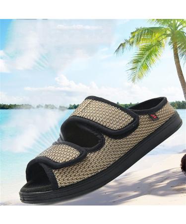 Yytcsjz Diabetic Orthopedic Slippers for Swollen Feet | Adjustable Walking Shoes for Elderly | Comfy & Breathable | Plantar Fasciitis Relief | Khaki, Size 24cm - Buy Online on GoSupps.com