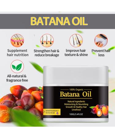 Buy Raw Batana Oil for Hair Growth | 100% Natural Hair Oil for Thickness & Strength | Prevent Hair Loss & Repair Damage - 3.4 OZ 100G - Buy Online on GoSupps.com