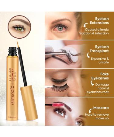 Getsocio Eyelash Growth Serum | Enhance Longer Fuller Thicker Lashes - Advanced Formula for Stunning Results - Buy Online on GoSupps.com