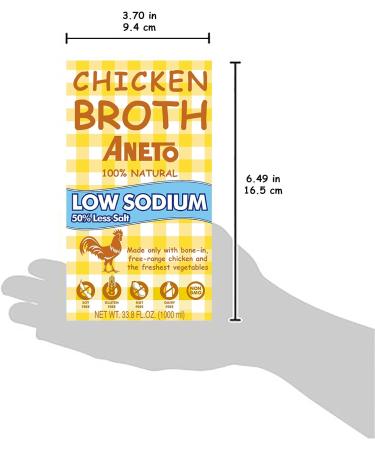 Aneto Low Sodium Chicken Broth 34 Fl Oz - 100% Natural (Pack of 6) - Best Price Online - Buy Online on GoSupps.com