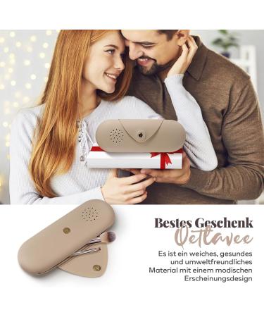 Qetlavee Silicone Makeup Bag & Brush Container Set - Travel Essentials Beauty Blender Case - Portable Khaki Cosmetic Bag - Buy Online on GoSupps.com