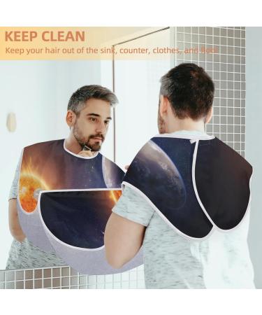 Beard Bib Apron - Non-Stick Waterproof Hair Catcher for Men | Solar System Grooming Cape for Shaving & Trimming - Buy Online on GoSupps.com