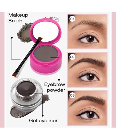 Eyebrow Powder Sculpting Kit - 2 in 1 Brow Powder Sculpting Portable Waterproof Brow Contour Kit Brow Make up Kit for Women Frifer 3 - Buy Online on GoSupps.com