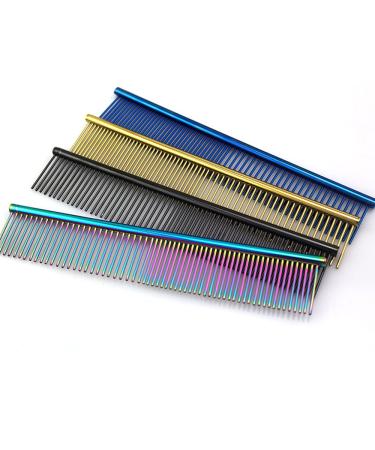 ZoCr Stainless Steel Pet Comb for Dogs & Cats - Grooming Comb with Rounded Teeth (Purple) - Buy Online on GoSupps.com