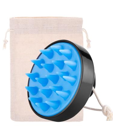 Melliex shampoo brush scalp massage brush head massage device silicone wet dry hair brush for men women children and pets blue black