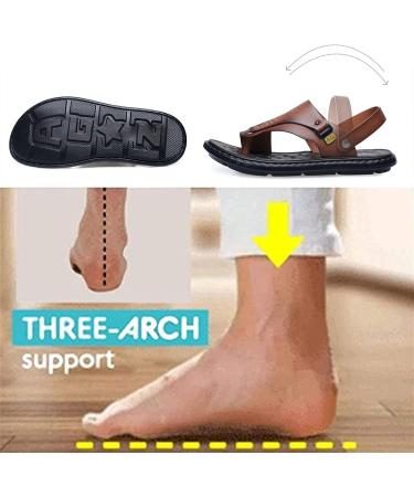 Lightweight Summer Bunion Beach Shoes for Men Non-Slip Casual Ring Toe Slippers with Soft Massage Insoles | Adjustable Outdoor Footwear (Size 9.5 Black - Buy Online on GoSupps.com