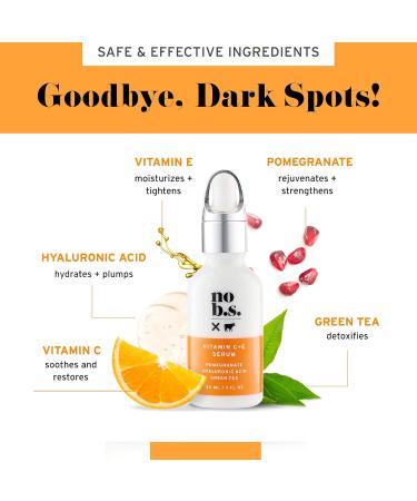 No B.S. Vitamin C + E Serum & Retinol Night Cream Duo - Vegan Skin Care for Men & Women | Hyaluronic Acid Aloe Vera | 1 FL Oz Each - Buy Online on GoSupps.com