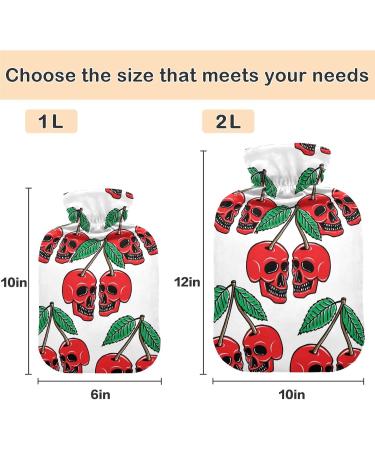 Buy Naanle Halloween Cherry Skull 2L Hot Water Bottle - Transparent Cover for Bed - Pain Relief & Heat Therapy - Buy Online on GoSupps.com