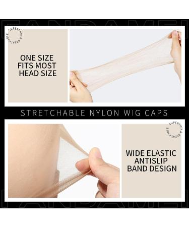 Fandamei HD Wig Caps 4PCS - Ultra Thin & Invisible Light Brown Nylon Caps for Women | Stretchy & Comfortable Transparent HD Caps for Lace Front Wigs | Summer Essential - Buy Online on GoSupps.com