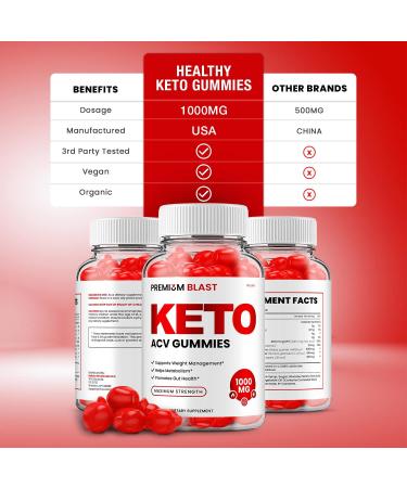 Premium Blast Keto ACV Gummies - Advanced Formula Shark Tank Apple Cider Vinegar Gummies (60 Count) - Buy Online on GoSupps.com