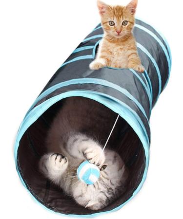 SunGrow Large Cat Tunnel Toy with Play Ball - Collapsible Maze Tube for Indoor Cats, Kittens, Rabbits, and Dogs - Buy Online on GoSupps.com