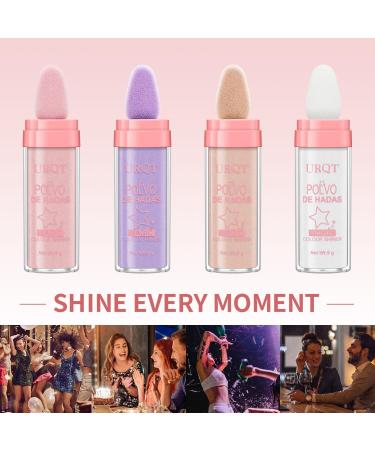 Polvo de Hadas Fairy Highlighter | Waterproof Shimmer & Blusher for Face & Body | Festival Party Makeup #04 Fantasy Purple - 1g - Buy Online on GoSupps.com