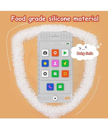FFTROC Smart Phone Shape Silicone Teething Toy for Babies 6-12 Months - Grey - Buy Online on GoSupps.com