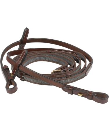HORZE Sion Padded Leather Horse Snaffle Bridle with Flash Noseband and Rubberized Reins - Brown Horse - Buy Online on GoSupps.com
