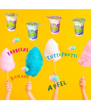 Aha Cotton Candy Variety Pack - 48 x 20g Cups: Apple Banana Strawberry Tutti Frutti - 4 Colorful Flavors for International Shipping - Buy Online on GoSupps.com