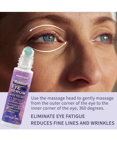 Eye Cream & Roller Serum Set with Retinol Vitamin E Squalane Hyaluronic Acid for Dark Circles Eye Bags & Fine Lines Under Eyes Brighten Under Eyes 1OZ&0.27OZ - Buy Online on GoSupps.com