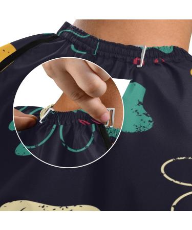 Waterproof Barber Cape - Blue Cat's Paw & Cheetah Haircut Bib for Men & Women | Unisex Hair Cutting Cape - Buy Online on GoSupps.com