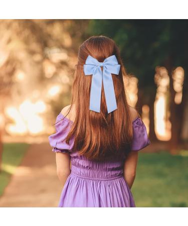 2 Pack Bow Hair Clips Pink Hair Bows for Women Girls Large Bow Clips Hair Barrette Hair Accessories(Light Blue) - Buy Online on GoSupps.com