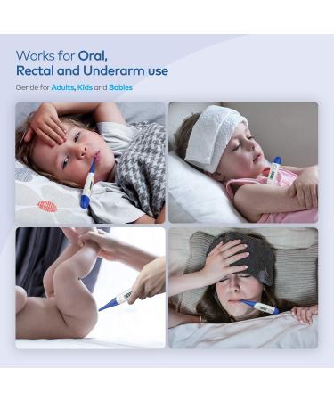 Digital Oral Thermometer for Adults - Fast Reading Fever Thermometer in Dark Blue - Buy Online on GoSupps.com