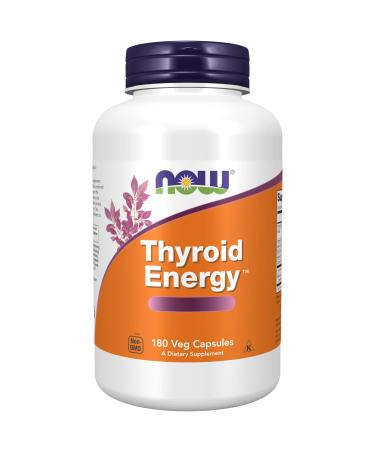 Now Foods Thyroid Energy with Iodine and L-Tyrosine 180 Vegan Capsules Soy Free Gluten Free Vegetarian Non-GMO