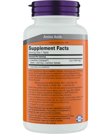 Now Supplements L-Carnitine 1000mg - 150 Tablets for Lean Muscle Growth Energy Support Non-GMO Kosher Vegan-Friendly - Buy Online on GoSupps.com