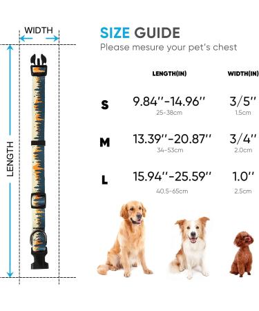 Timos Adjustable Dog Collar for Small, Medium, Large Dogs - Soft Puppy Collar with Metal Buckle - Sunset Valley | Pack of 1 - Buy Online on GoSupps.com