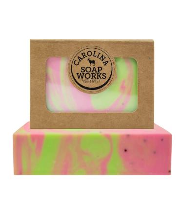 Carolina Soap Works Goat Milk Soap Bar  Watermelon scented  (1 Pack)  All-Natural  Handmade USA  Organic  Cruelty Free  Artisanal Aloe Soap  Made for Psoriasis  Eczema  & Dry Sensitive Skin Watermelon 5 Ounce (Pack of 1)