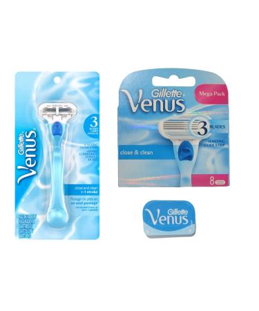 Gillett Venus Womens Razor Refill Cartridges 10 Count and 1 Razor Handle