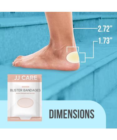 JJ CARE Hydrocolloid Heel Blister Bandages - Pack of 20 | Sterile, Waterproof Blister Pads for Feet | Blister Plaster for Healing and Prevention - Buy Online on GoSupps.com