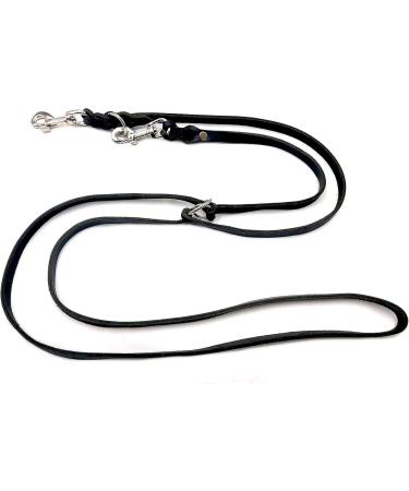 Adjustable Dog Liner for Small & Large Dogs - 2.40m Double Linen Leash (15mm Black) | International Shipping - Buy Online on GoSupps.com