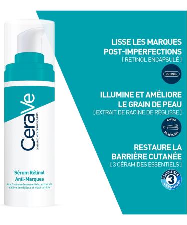 CeraVe Resurfacing Retinol Serum with Ceramides & Niacinamide for Blemish-Prone Skin 30ml & AM Facial Moisturising Lotion SPF50 with Ceramides & Vitamin E for Normal to Dry Skin 52ml + AM Facial Moisturising Lotion - Buy Online on GoSupps.com