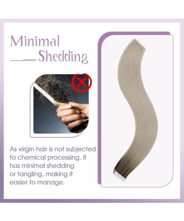FSHINE Platinum Blonde Invisible Tape Hair Extensions - 45cm Real Virgin Hair 10 Pieces 20g #9A/10/800 - Buy Online on GoSupps.com