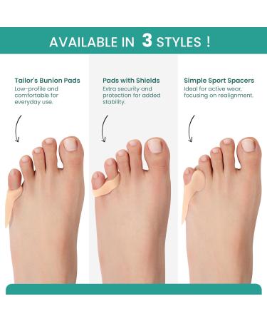Welnove Bunion Corrector Pads - 8 Pack Gel Pinky Toe Protector for Men & Women Foot Pain Relief with Separator - Beige Regular Pads - Buy Online on GoSupps.com