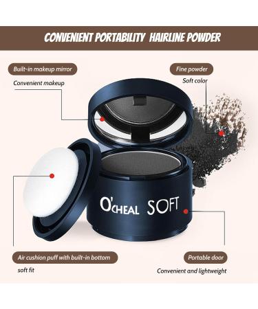 Trendyfave Hairline Powder Instantly Hairline Shadow Powder Quick Cover Grey Hair Root Concealer Eyebrows & Beard Line Sweatproof and Waterproof Hair Dye with Mirror & Puff Portable 1# Black brown - Buy Online on GoSupps.com