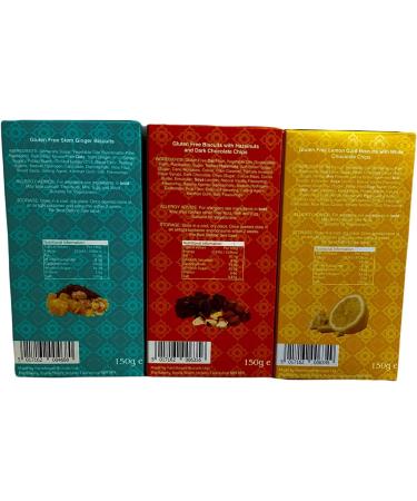 Farmhouse Biscuits Gluten Free Cookies Selection - Choc Chip & Hazelnut Lemon & White Choc Chip and Spicy Stem Ginger - Buy Online on GoSupps.com