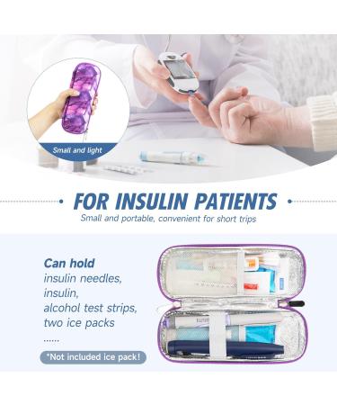 Youshares Insulin Cooling Bag for Travel | Marble Purple Design | Protects Insulin Pens & Diabetic Accessories | Heat & Cold Insulation - Buy Online on GoSupps.com