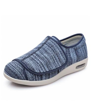 NVBHOF Men's Diabetic Shoes Mens Womens Adjustable Edema Swollen Slippers Extra Wide Surgery Recovery Shoe Widening for Elderly Swollen Feet Plantar Fasciitis (Color : Light Blue Size : 12)