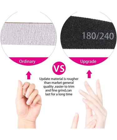 Uraqt 16-Piece Double-Sided Nail File Set 180/240 - Disposable Gel Nail Files in Purple & Black | Perfect Nail Care Tools & Accessories - Buy Online on GoSupps.com