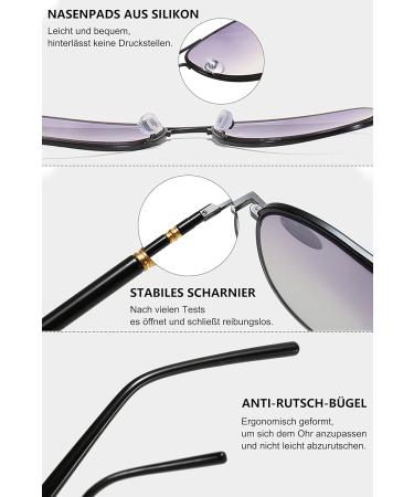 Buy Lanomi Bifocal Pilot Reading Glasses - Blue Light Filter UV Protection Stylish Light Gray & Black for Men & Women | Dioptria 1.0 to 4.0 - Buy Online on GoSupps.com