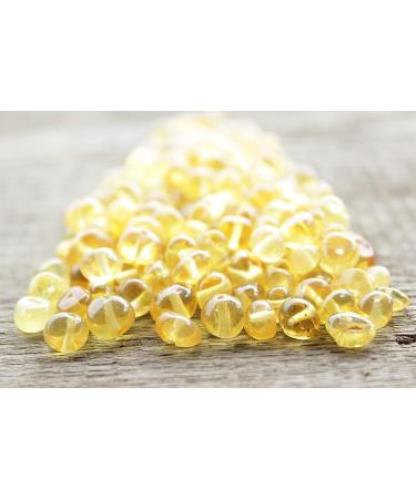 50 Piece Polished Lemon Amber Beads | 100% Natural Baltic Amber for Jewelry | Handcrafted for Natural Remedies | Absorbs Negative Energies - Buy Online on GoSupps.com