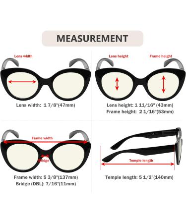 Eyekepper 4-Pack Fashion Reading Glasses | Blue Light Blocking Oversized Computer Glasses for Women | +2.0 Strength | Stylish & Comfortable - Buy Online on GoSupps.com