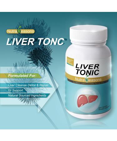 Nutra Seasons Liver Tonic - New Packaging Liver Cleanse Detox & Repair with Milk Thistle NAC Choline Bitartrate Ginger Turmeric Dandelion Root Artichoke Extract Schisandra Berry 60 vege caps - Buy Online on GoSupps.com