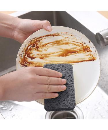 Dish Sponge 12Pcs Non-Scratch Scrub Sponge Absorbent Kitchen Sponges Quick Foaming Dish Scrubber Pads for Effortless Cleaning Dishes Pots Pans Black - Buy Online on GoSupps.com