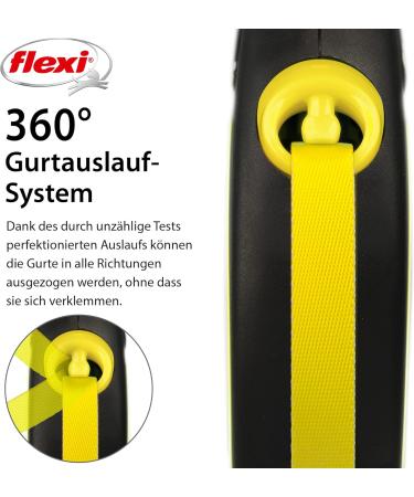 Buy Flexi New NEON L Belt 5m for Dogs up to 50kg - Black/Neon Yellow | International Shipping Available - Buy Online on GoSupps.com