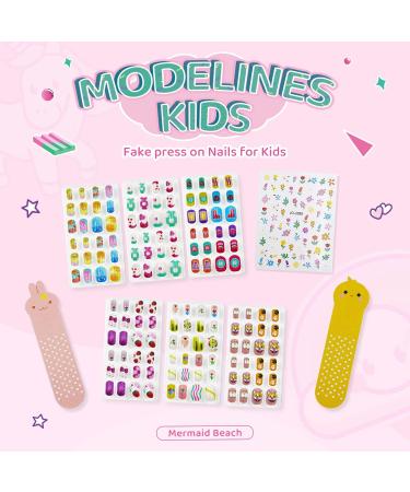 144Pcs Kids Press on Short Fake Nails - Cute Animal Design | Full Cover Acrylic Nail Kit for Children | Quick & Easy Stick On with Pre Glue - Perfect Gift for Kids Nail Decoration - Buy Online on GoSupps.com